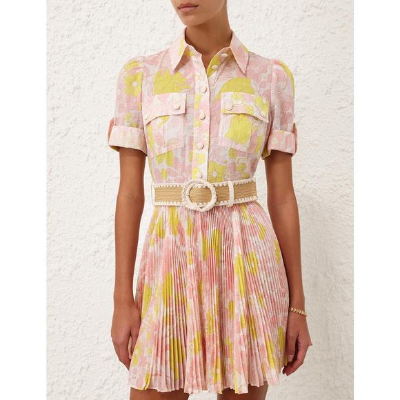 Zimmermann Pink and Yellow Mini Dress - Picture 2 of 8